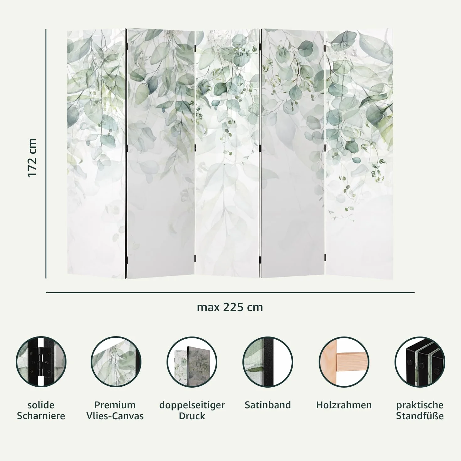 murando Biombo 225x172 cm de Impresion Unilateral en el Lienzo de TNT Decoracion Foto Biombo de Madera con Imagen Impresa Separador Grande Home Office c-C-0084-z-c
