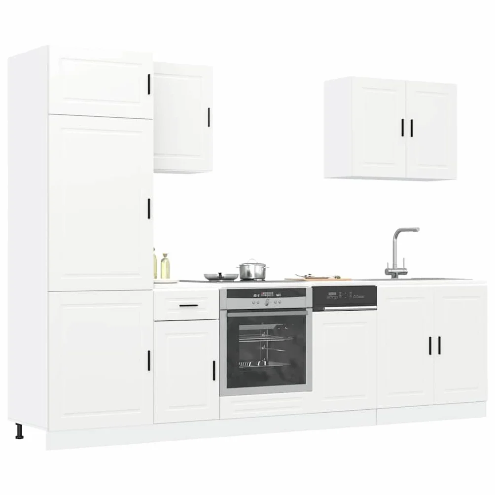 vidaXL Conjunto de armarios de Cocina Porto de 7 Piezas de Madera de ingeniería Blanca
