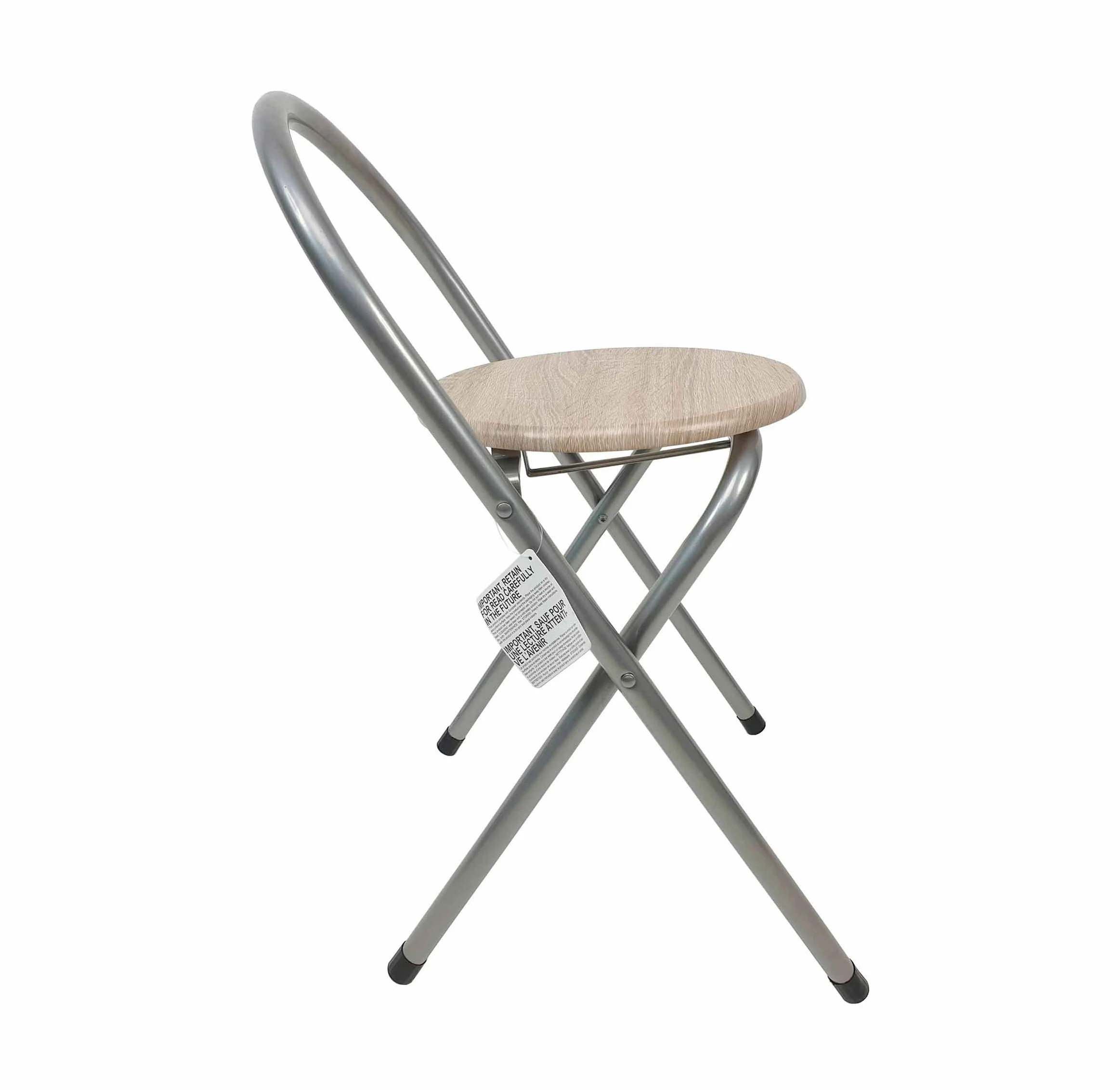 THE SECRET HOME - Pack de 2 Sillas Plegables - Sillas Plegable de Metal y Madera - Decoración para el Hogar - Ideales para Cocina (Alto. 67 cm x Largo. 38 cm - Plateado)
