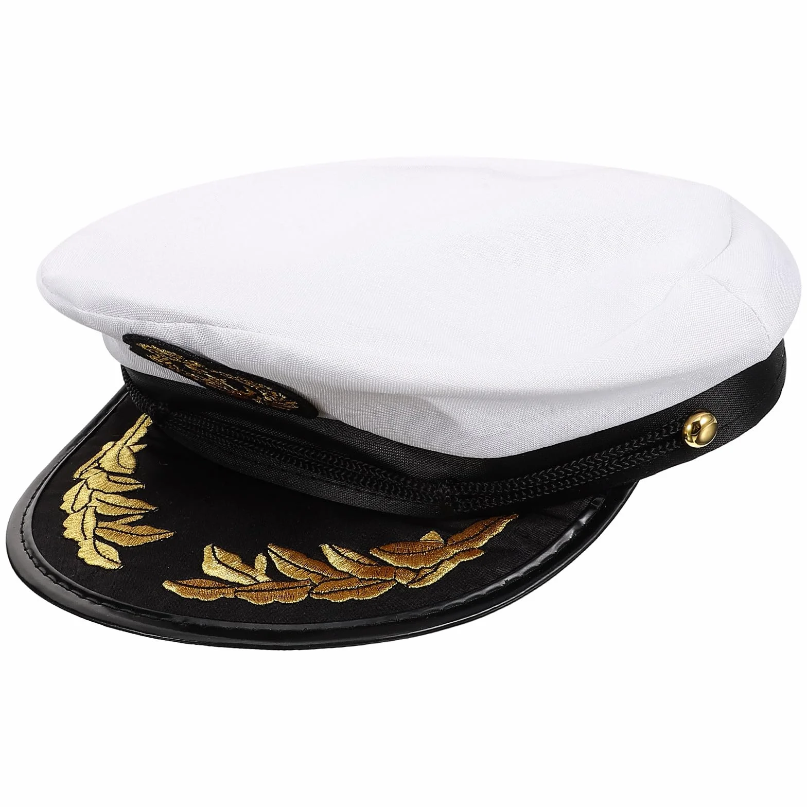 NOLITOY Gorra de Capitán Talla M 56-58 CM para Disfraz Náutico Infantil Unisex Sombrero de Yate Ajustable para Fiestas y Eventos Marinos