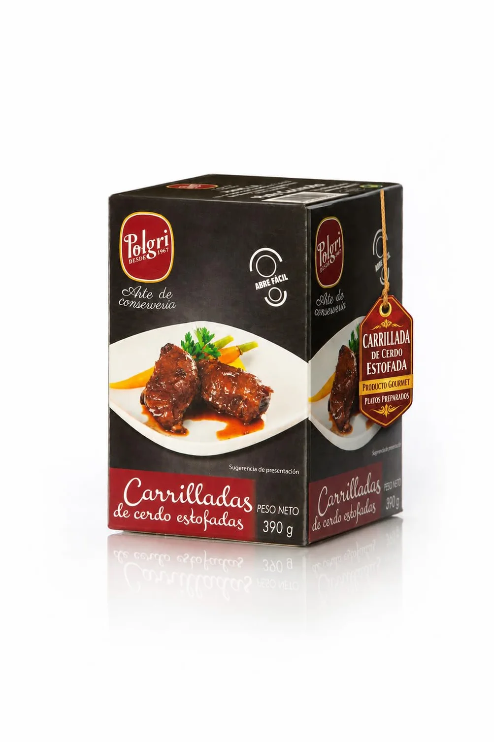 POLGRI Carrilladas de Cerdo Estofadas Conserva Gourmet Lata 390 g Carne Melosa