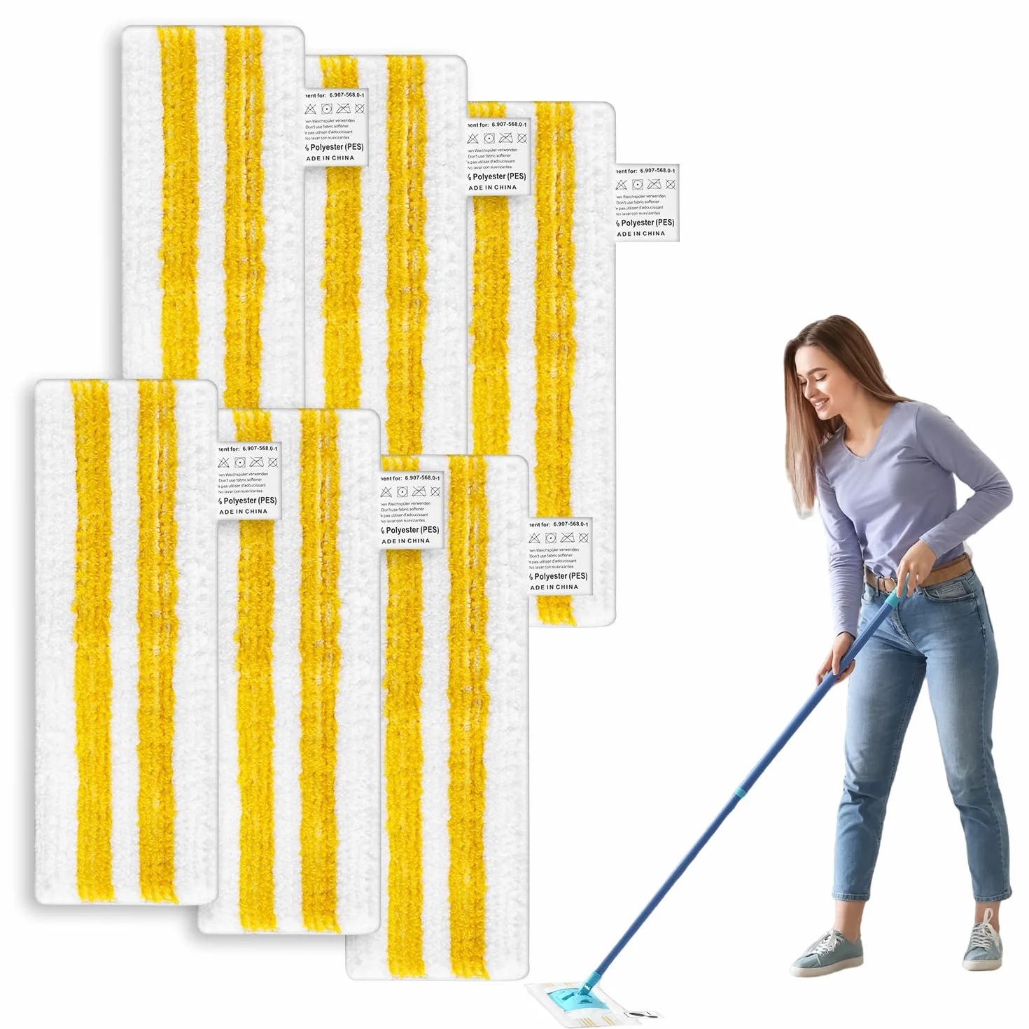 6 Piezas para Kärcher EasyFix SC1, SC2, SC3, SC4, SC5 Boquilla Microfibra Paños, Paño de Limpieza a Vapor para Kärcher, No suelta pelo, Apto para Limpiar Diversos Tipos de Suelos