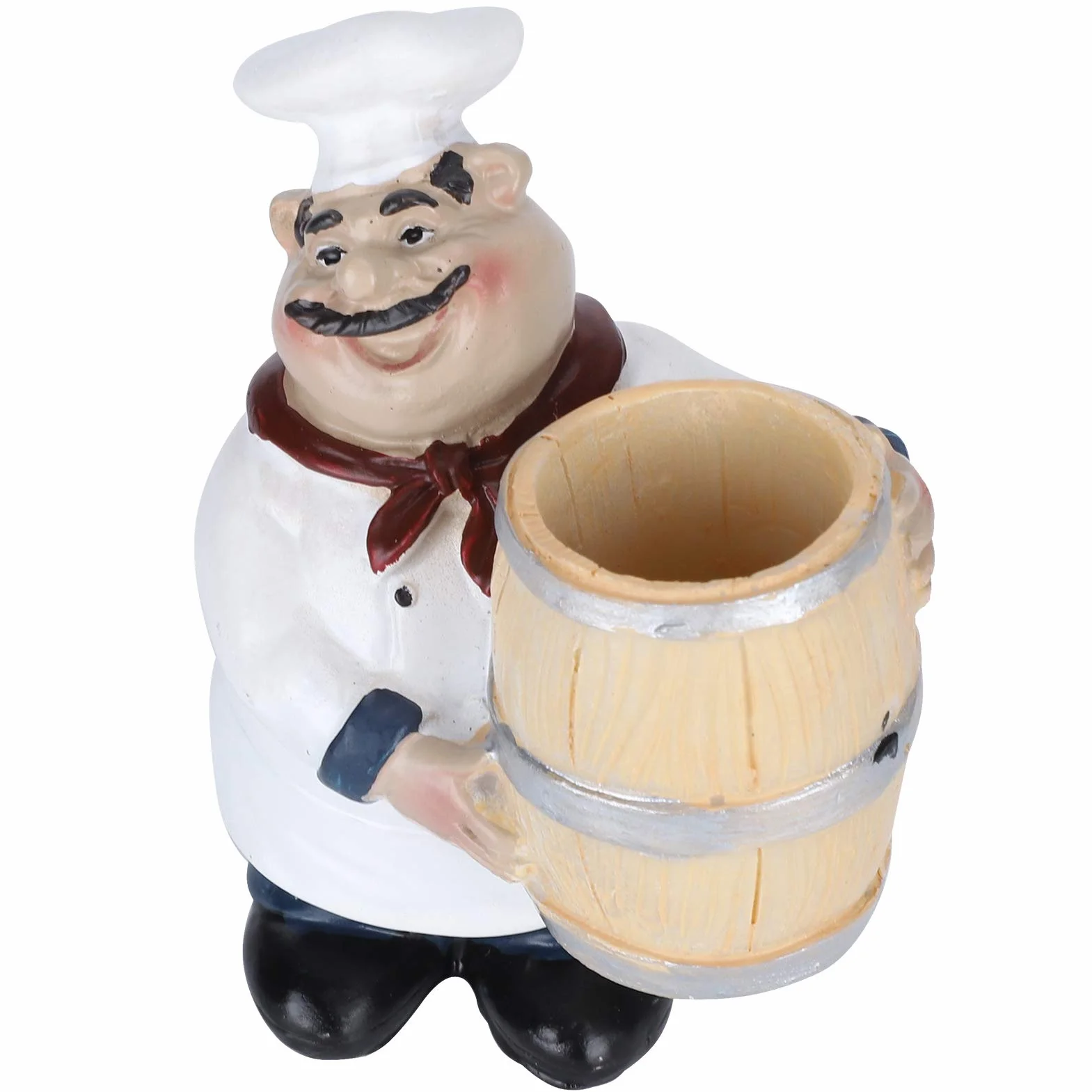 Bonito soporte para palillos de dientes, decoración de cocina de chef, soporte decorativo de resina para palillos de dientes, dispensador de palillos de dientes de estatua de chef italiano,