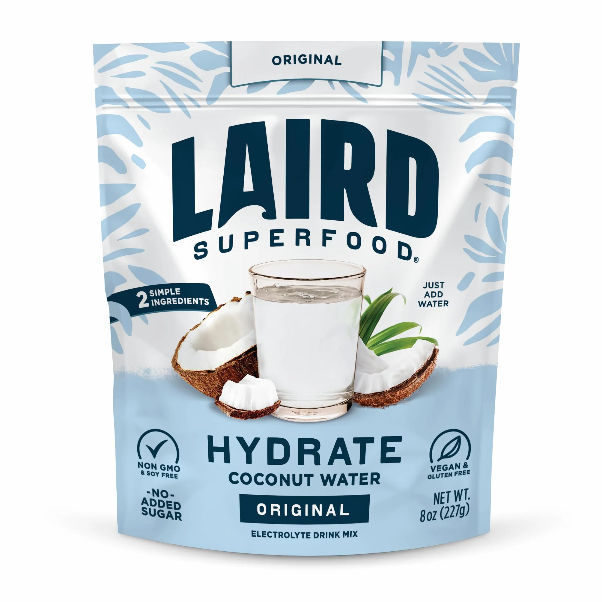 Laird Superfoods Hidratar el agua de coco con Aquamin en polvo original 8 oz