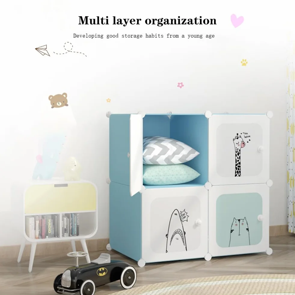 Armario modular infantil blanco 11 x 47 x 147 cm organizador ropa estantería almacenamiento