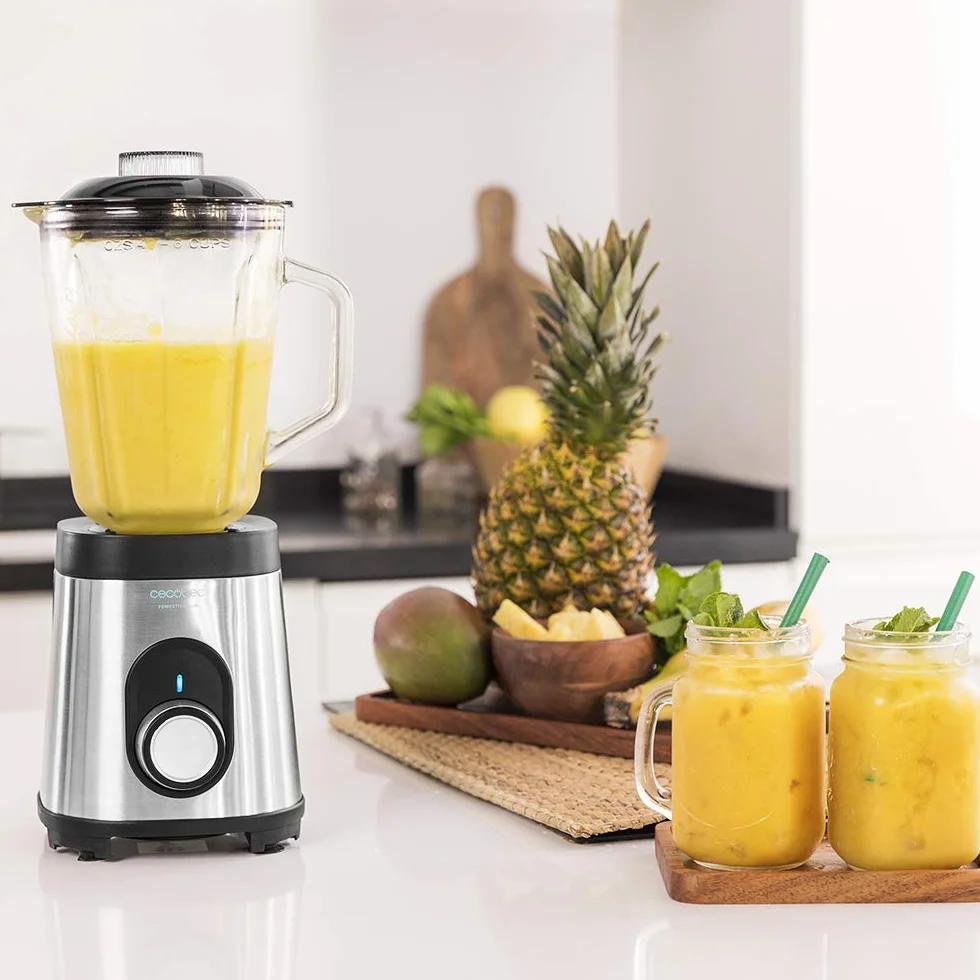 Cecotec Batidora de Vaso Power Black Titanium 1800MAX PerfectMix 2000W 1,8L Titanio Negro Acero Inox