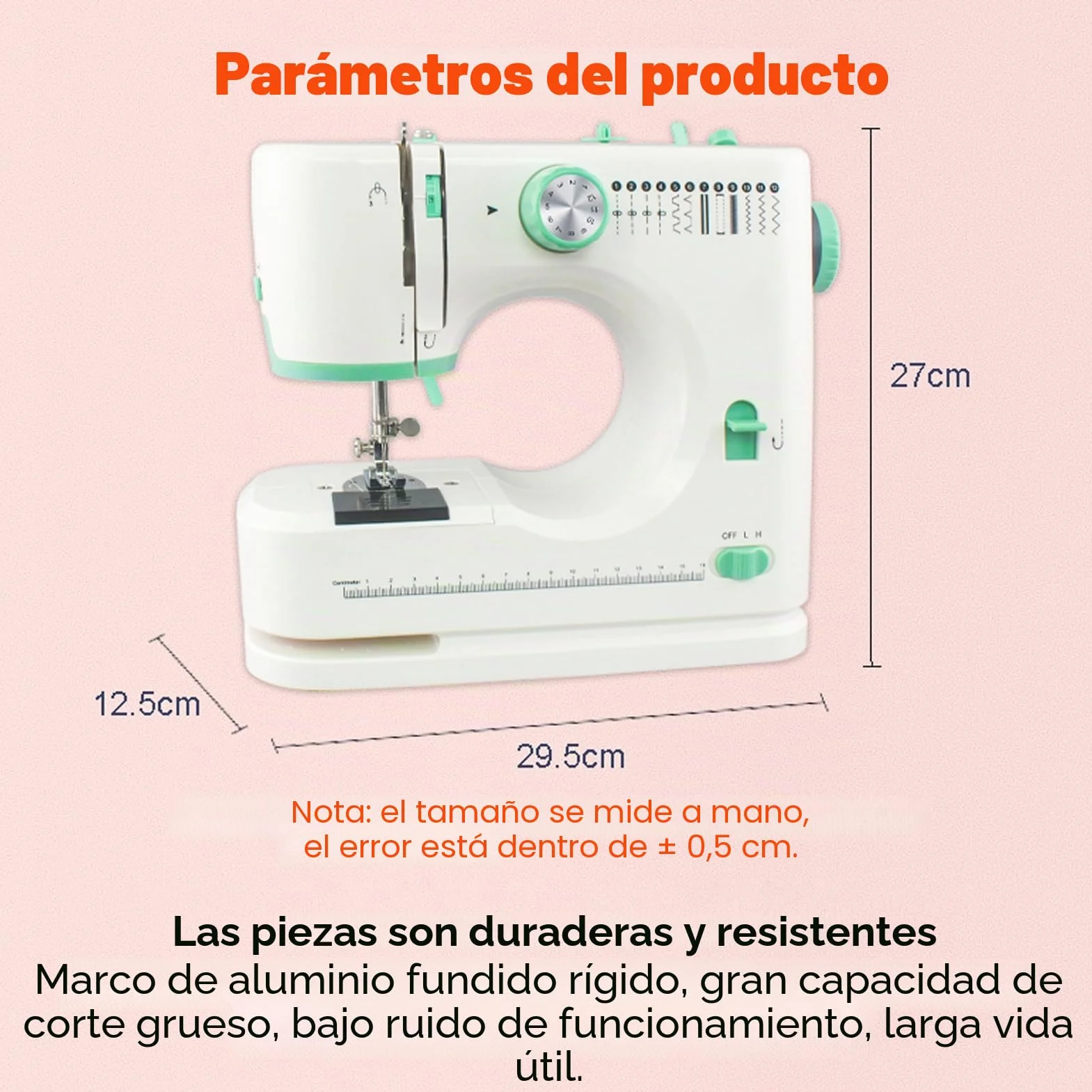 520 MáQuina De Coser PortáTil, MáQuina De Coser MultifuncióN Para Principiantes Y Profesionales, 12 Tipos De Puntadas Diferentes Con Pedal, Con Kit De Costura Para Principiantes & Hogar