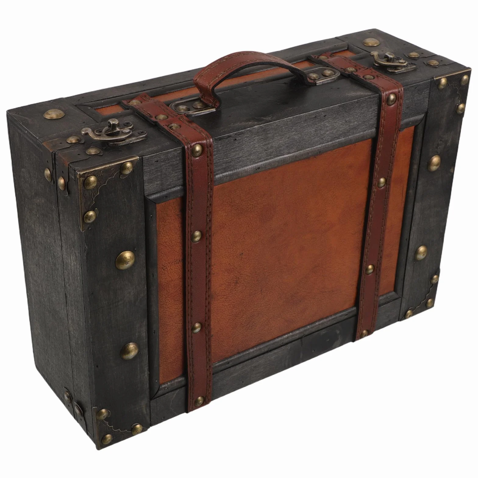 POPETPOP Maleta de Madera y Accesorio de Fotografía para Almacenamiento Vintage de Gran Capacidad, Caja Retro Adecuado para Embellecimiento del Hogar