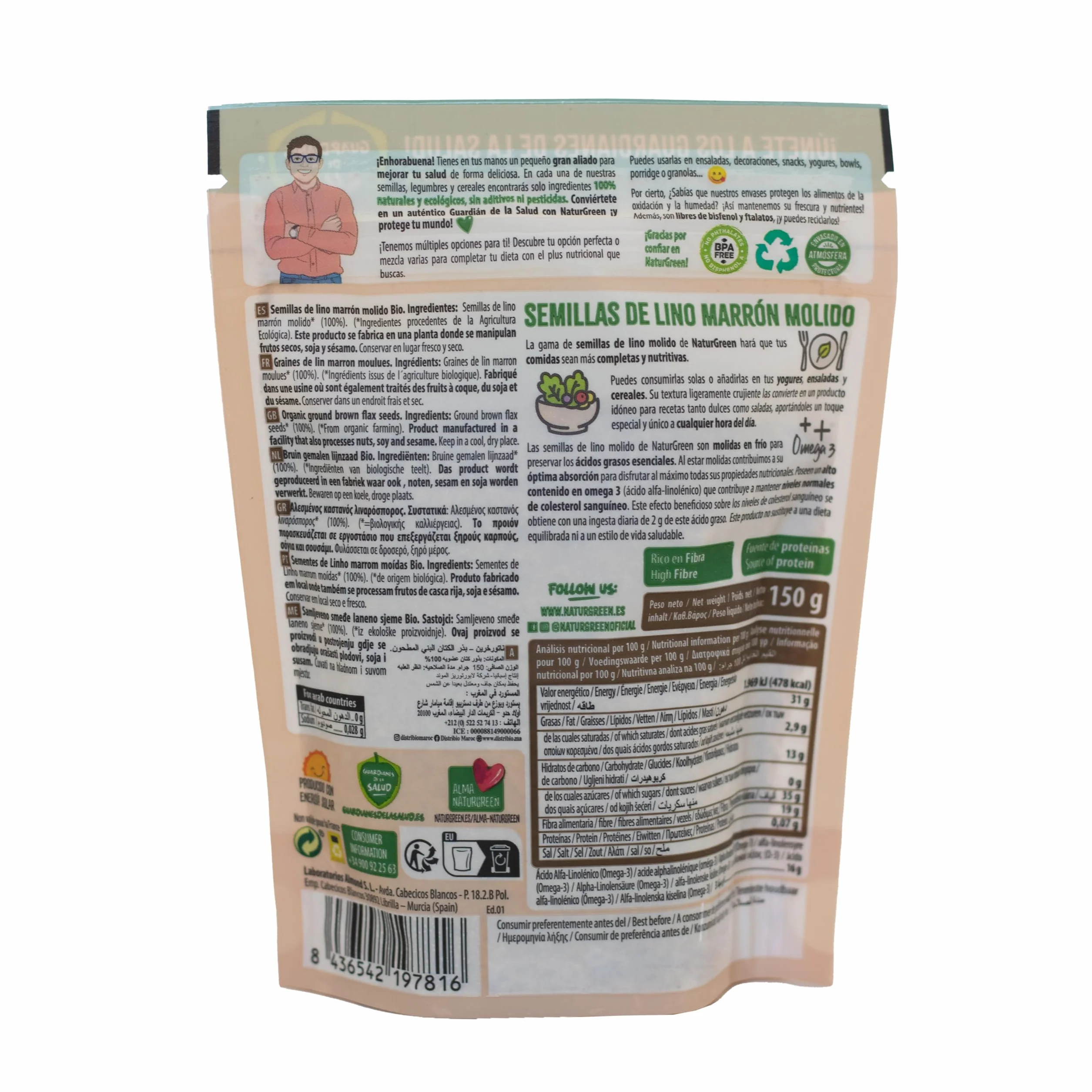 NaturGreen Semillas Lino Marrón Molido Bio 150 g