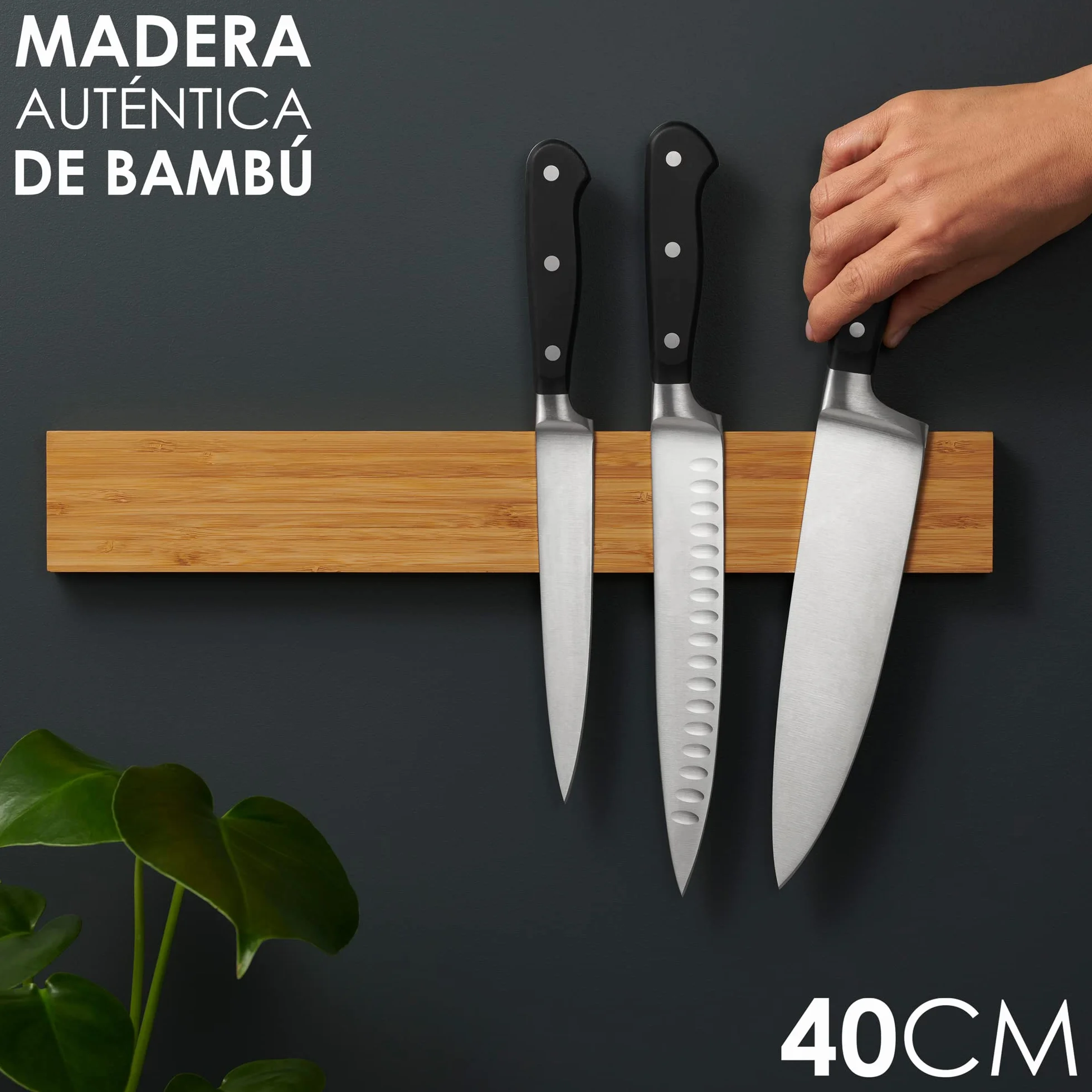 LARHN Barra Magnética para Cuchillos 40 cm Imán ExtraFuerte