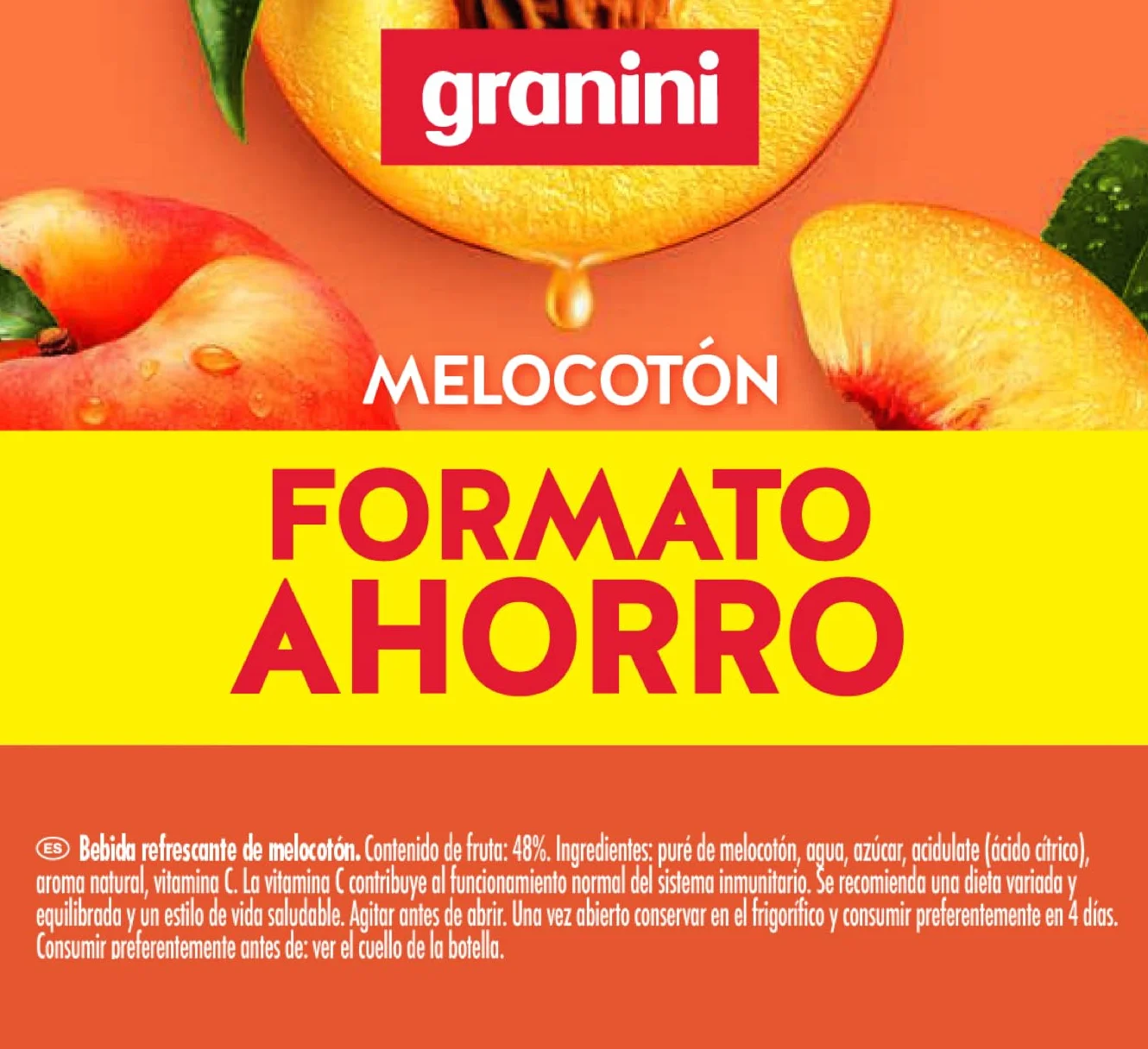 Granini Néctar de Melocotón Pack 6 x 1,5L Formato Ahorro