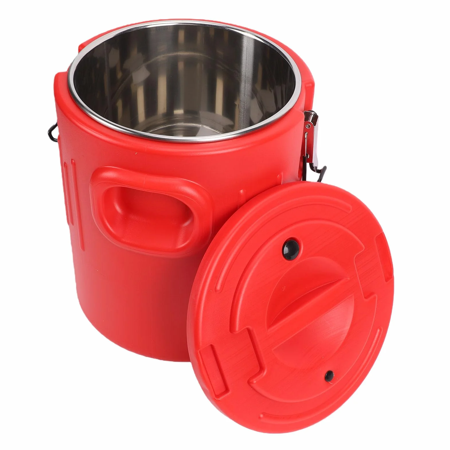 Topiky Contenedor de Alimentos Aislado de 20 litros con 2 Anillos de Hebilla, Cubo Portátil de Acero Inoxidable para Hielo y Bebidas Calientes, Caja Fría y Caliente, Calentador de Alimentos,