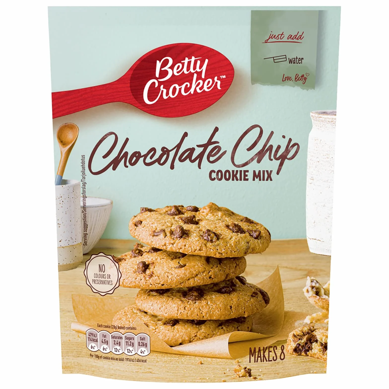 Betty Crocker Chocolate Chip Cookie Mix 200G 8 Unidades Galletas Caseras Americano