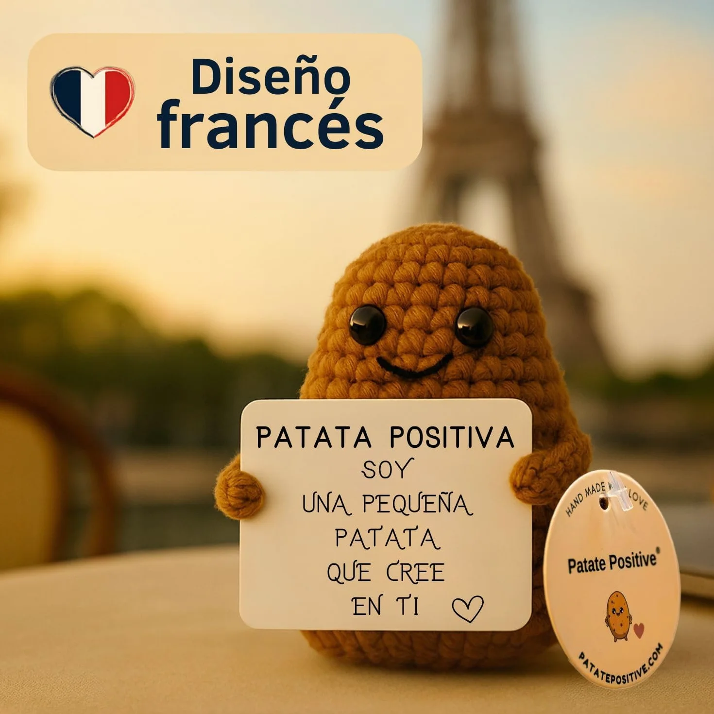 Patata Positiva© | Regalo Original y Divertido | Decoración Hogar | Idea Graciosa | Cumpleaños y Fiesta | Niña Niño Mujer Hombre Hermano Hermana Amigo | Sorpresa Oficina Compañero | Peluche Motivadora