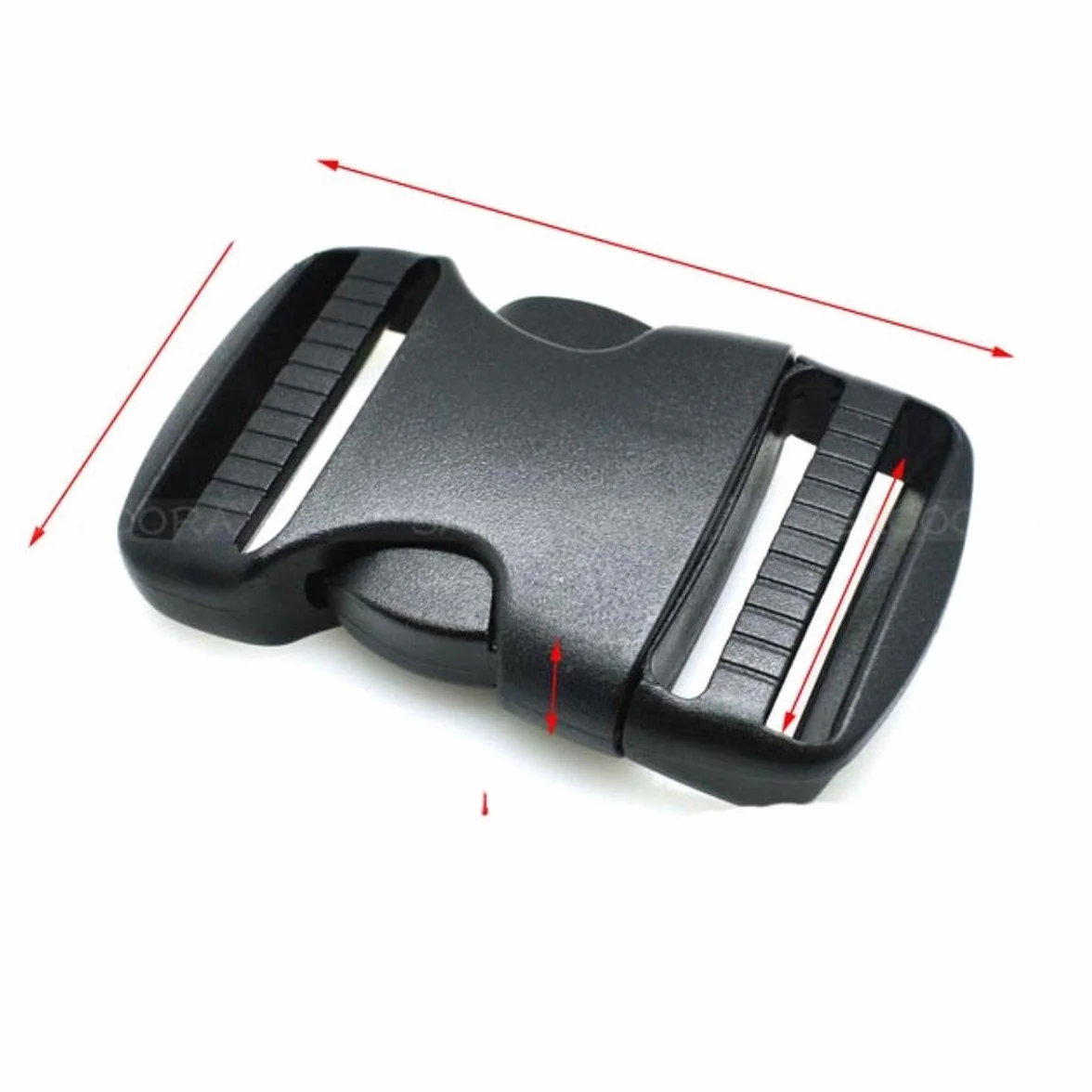10 mm 25 mm 32 mm 50 mm Herrajes de plástico Hebillas de liberación lateral ajustables dobles Molle Tatical Mochila Cinturón Bolsa Piezas Correa Correas-50pcs, tamaño de las correas 38 mm