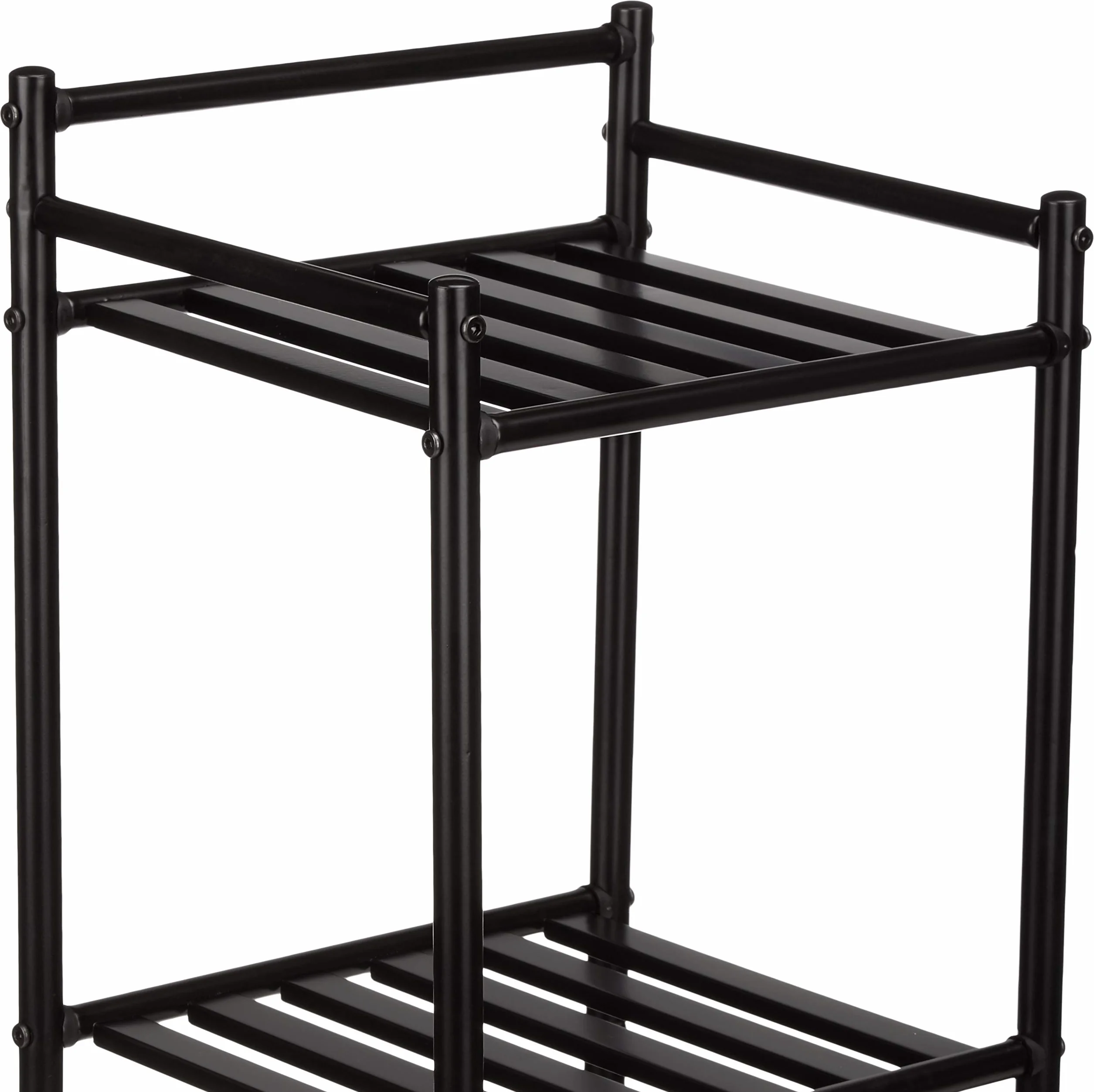Amazon Basics Estante con cesta, 5 niveles, 28.5 x 34.49 x 140.28 cm, Negro