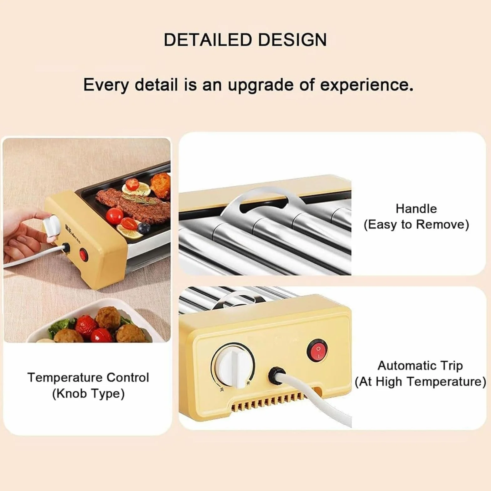 Hot Dog Machine - Parrilla para salchichas, rodillo de encimera con control de temperatura, capacidad de 5 rodillos para uso doméstico