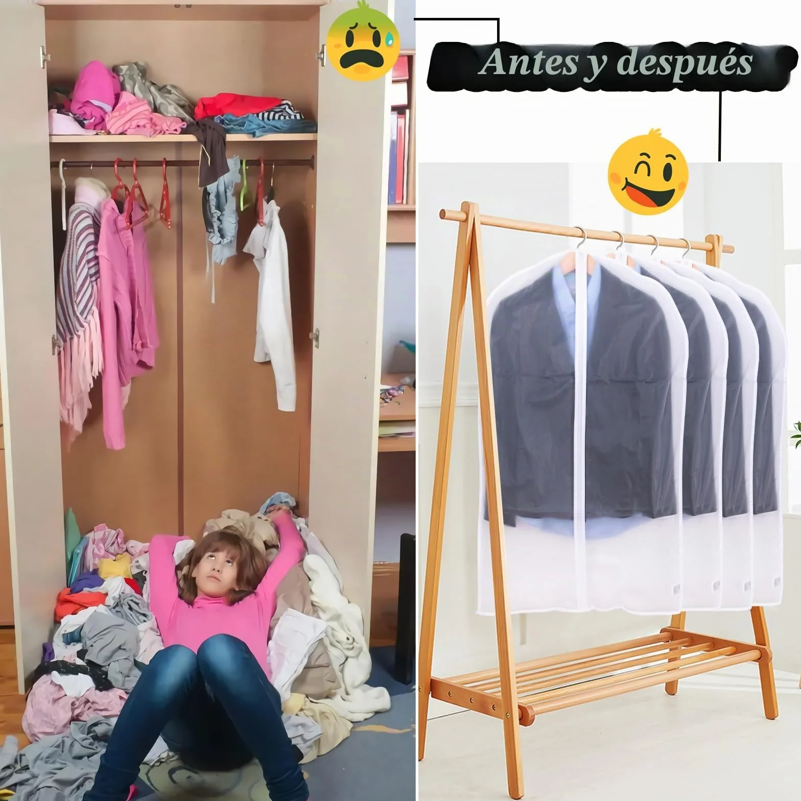 Fundas Ropa Armario Juego 6 Fundas Transparentes 60x100 cm Tejido Transpirable para Trajes Vestidos Abrigos