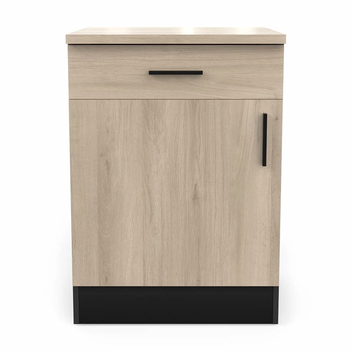 Demeyere Mueble bajo Cocina, 1 Puerta y 1 cajón, Origan, Fabricado en Francia, Garantía de 2 años, Madera de ingeniería, Kronberg/Negro Mate, L 60 x P 60 x H 85 cm