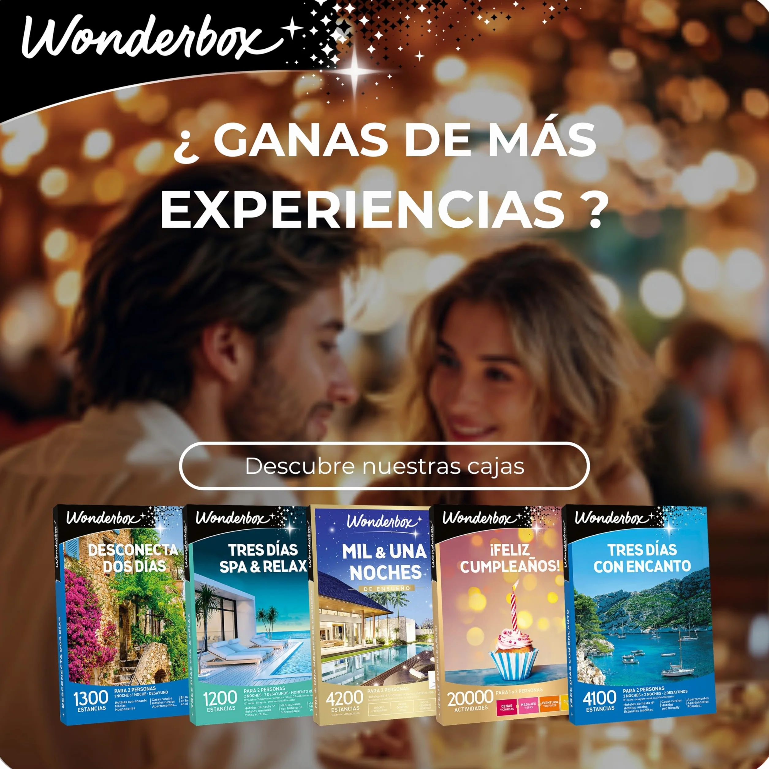 Wonderbox - Caja Regalo - Tres Días con Encanto - 4100 Estancias - 2 Noches + Desayunos - Hotel con Encanto de 4 estrellas