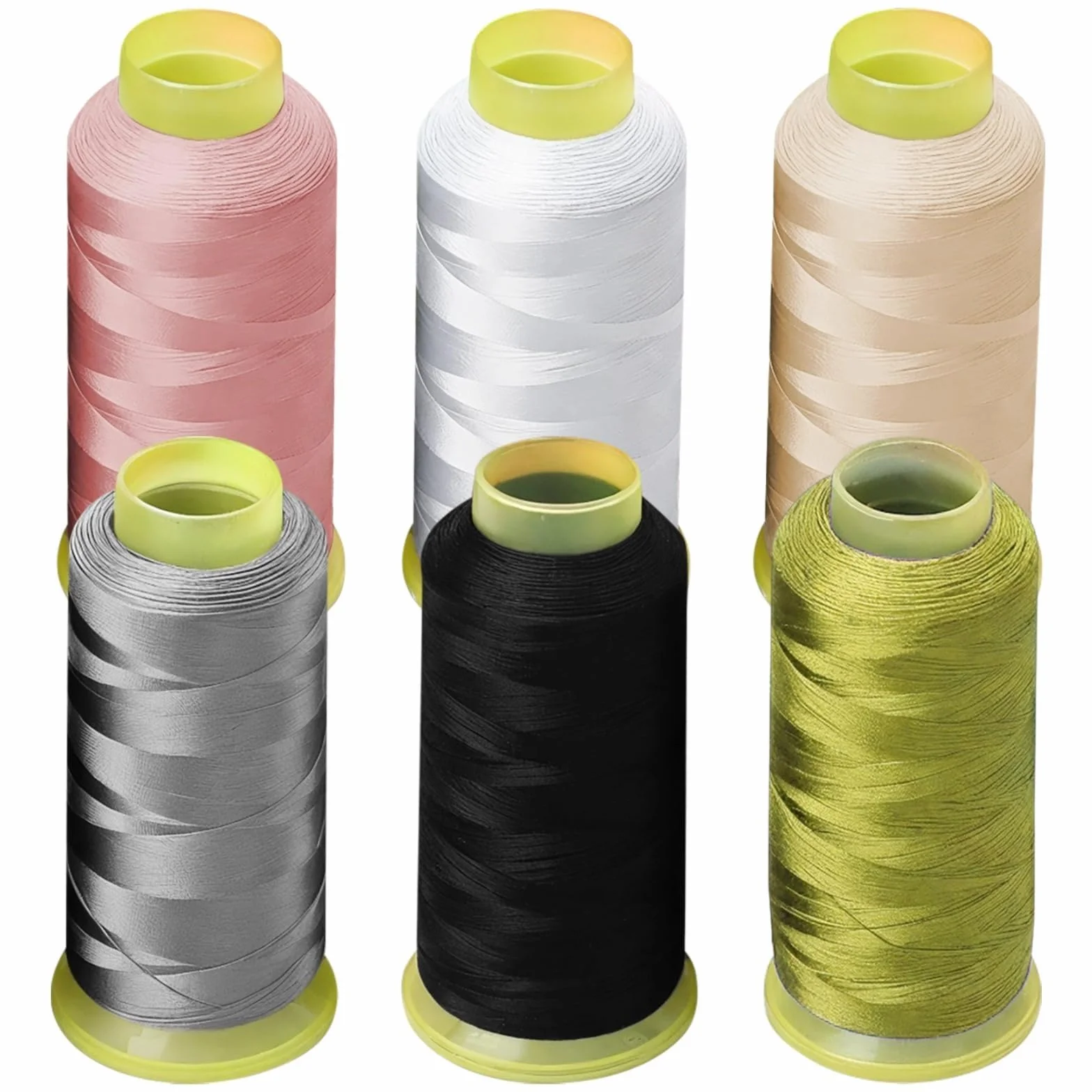 Juego de hilos de bordar, 6 carretes, 3600 yardas cada uno, poliéster 108D/2 para manualidades y borlas