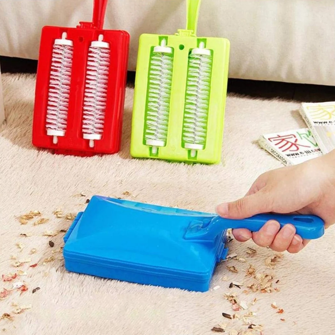 Lankater De Mano de Empuje de vacío de Limpieza del Cepillo de Mango Largo Tabla Sweeper Limpiador de Rodillos Herramienta colector de Polvo Accesorios para el hogar (Color al Azar)