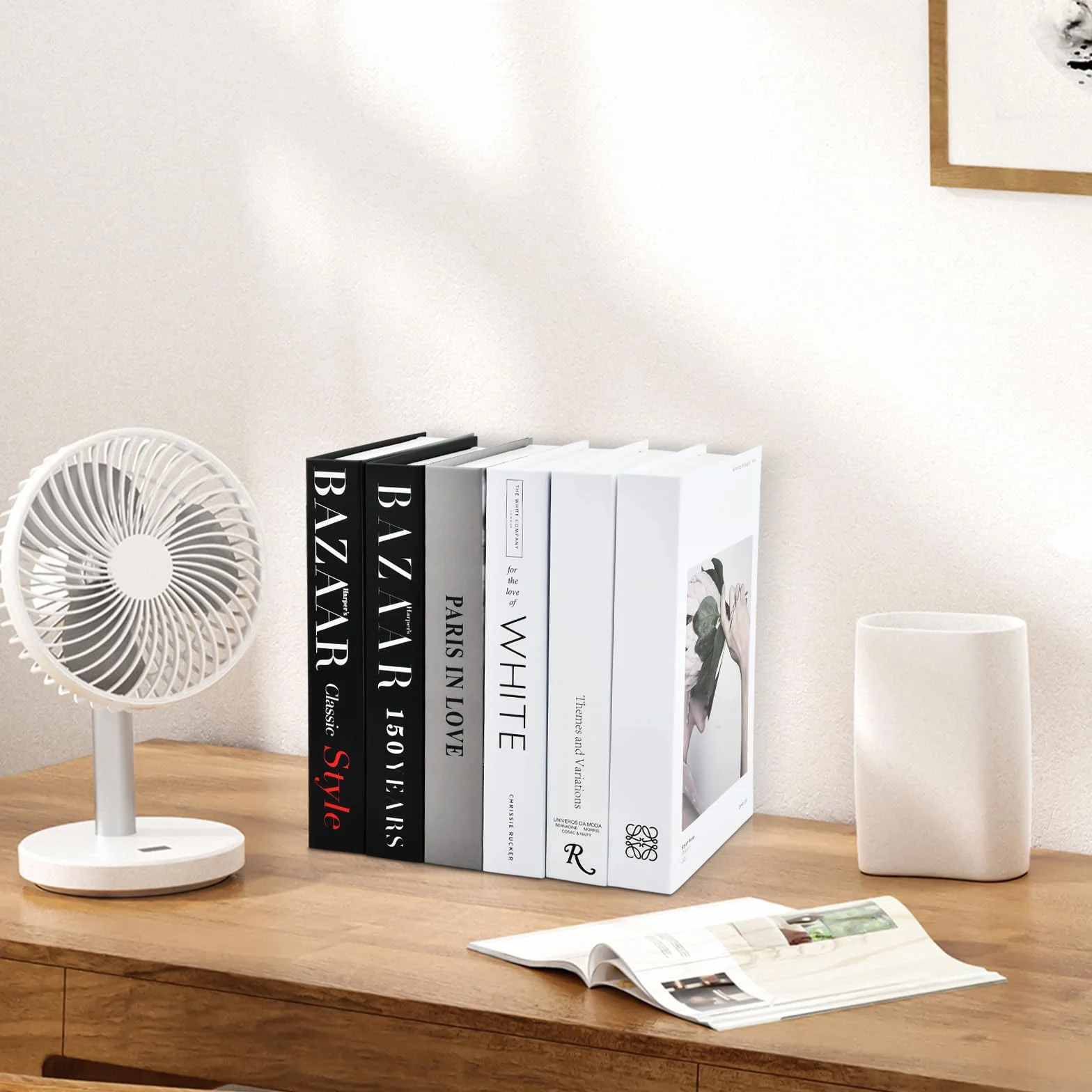 Juego de 6 libros falsos decorativos de tapa dura, plegable, apilados, modernos, para mesa y estante del hogar, crea un ambiente sofisticado (color B)
