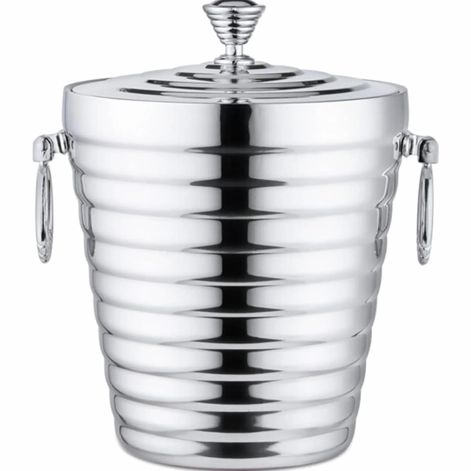 Cubitera Botella Vino Cubo de Hielo de Acero Inoxidable con Tapa, Recipiente para Bebidas con Doble Aislamiento y asa, contenedor de Hielo, Enfriador de champán, Vino y Cerveza