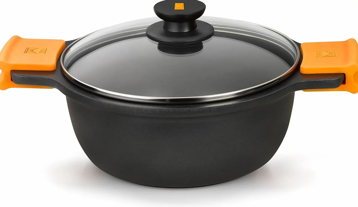 Cacerola alta con tapa de cristal 24 cm apta para inducción