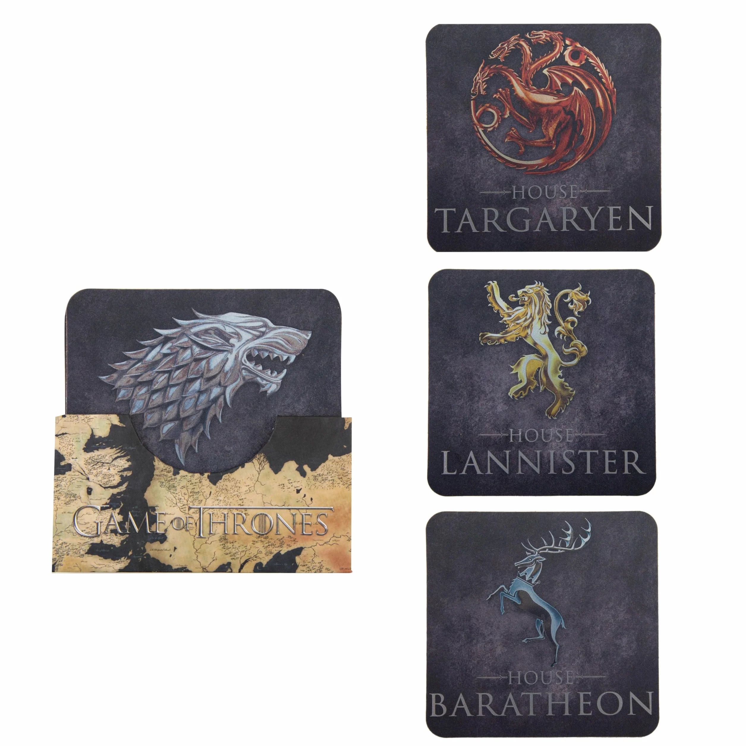 Juego de Tronos posavasos 9,5 cm Stark Targaryen Lannister Baratheon Licencia Oficial