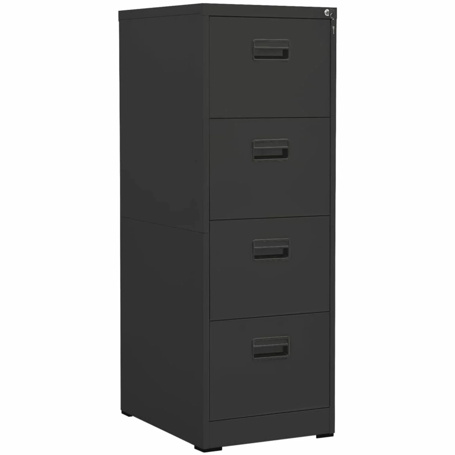 Armario Archivador Armarios Metalico con 4 Cajones y Cerradura Archivador Oficina de Acero Gris Antracita 46x62x133 cm