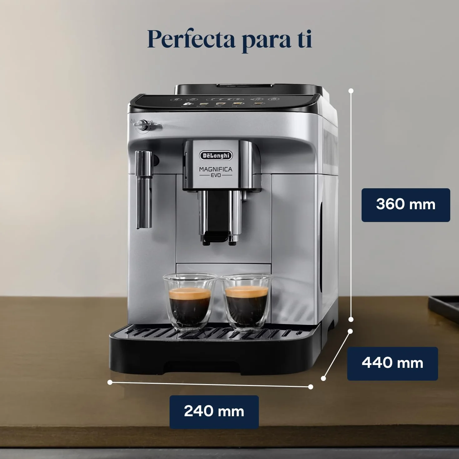 De'Longhi Magnifica Evo Cafetera Superatomática para Café y Cappuccino, ECAM292.33.SB, 4 Recetas, Plata