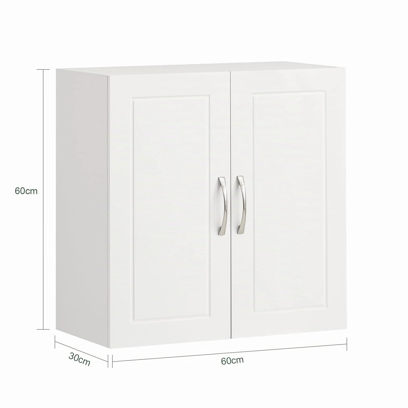 SoBuy Armario de Baño para Colgar 60x30x60 cm Blanco Impermeable con Estantes Ajustables