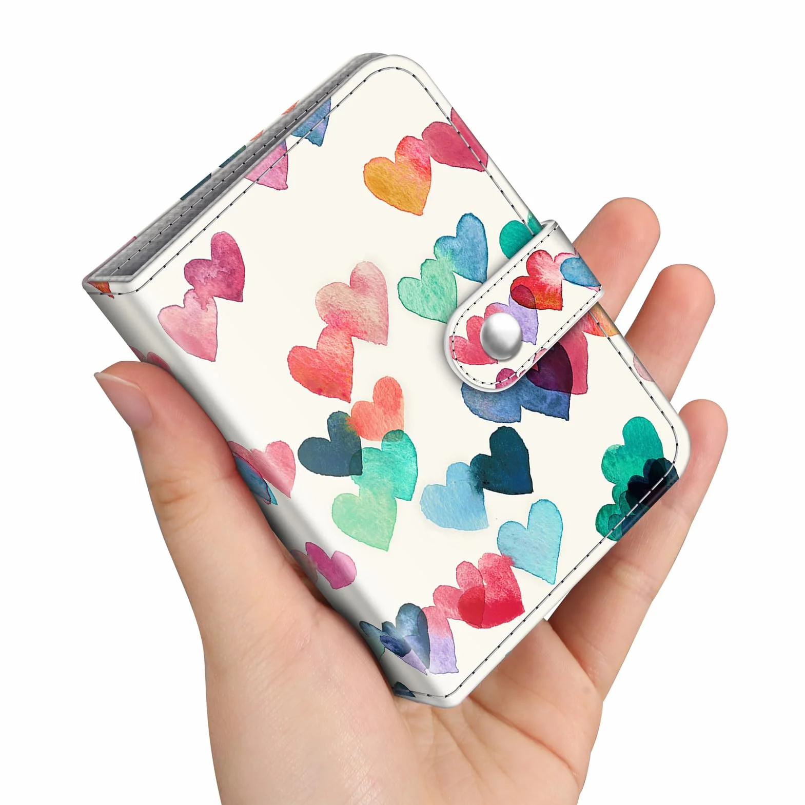 Fintie Mini álbum de fotos para película de 2 x 3 pulgadas, 52 bolsillos pequeños para fotos instantáneas Fujifilm Instax Mini/Polaroid, carpeta con soporte para tarjetas fotográficas Kpop, corazones