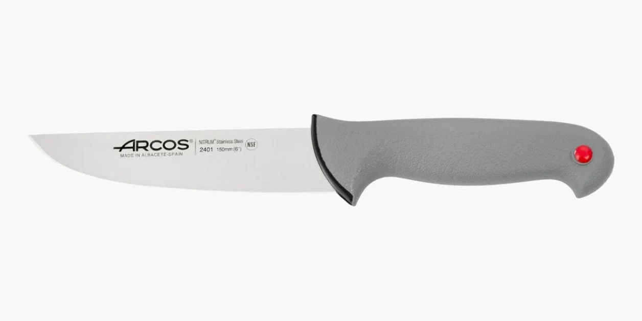 Arcos Cuchillo Carnicero Profesional - Hoja de Acero Inoxidable Nitrum 150 mm - Mango Ergonómico Antideslizante - Ideal para Carne - Serie Colour Prof