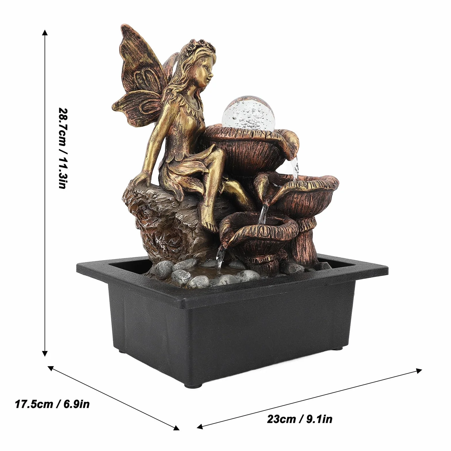 Fuente de Mesa, Fuentes de Agua Fuente Interior USB Bomba Silenciosa Aumentar la Humedad Decorativa con Luz LED Fuente de Escritorio de Meditación Zen Interior para Oficina en Casa
