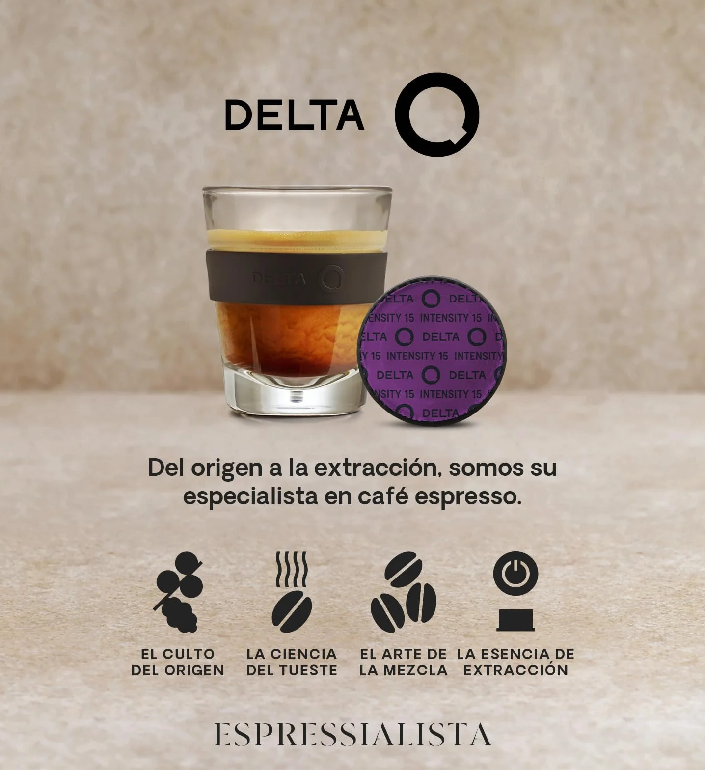 Delta Q Cápsulas de Café Molido Mythiq Espresso Intenso Intensidad 15 80 cápsulas
