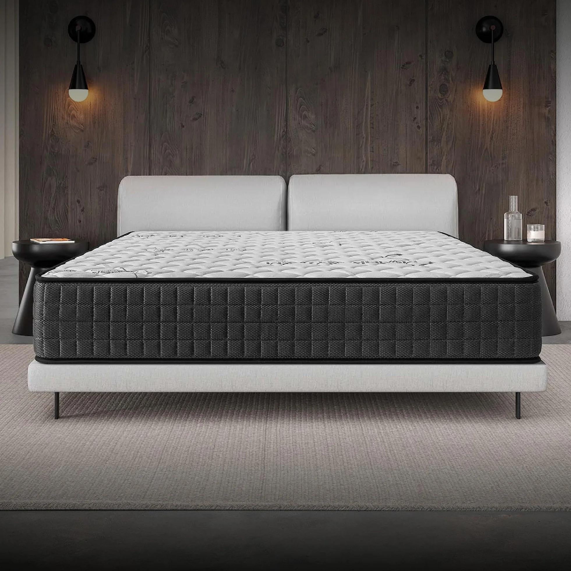 COSMOS - Colchón Híbrido 160x200 cm - Altura 30 cm - Gamma - Espuma HR y Blue Latex - Semifirme, Transpirable, Hipoalergénico, Ergonómico - Muelles Ensacados, Reversible
