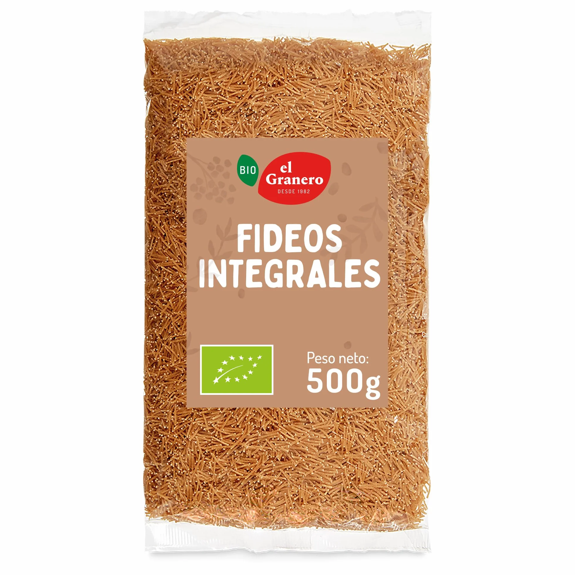 El Granero Integral Fideos de Trigo Integral BIO 500 g Fuente Rica en Proteínas Alto Aporte Energético