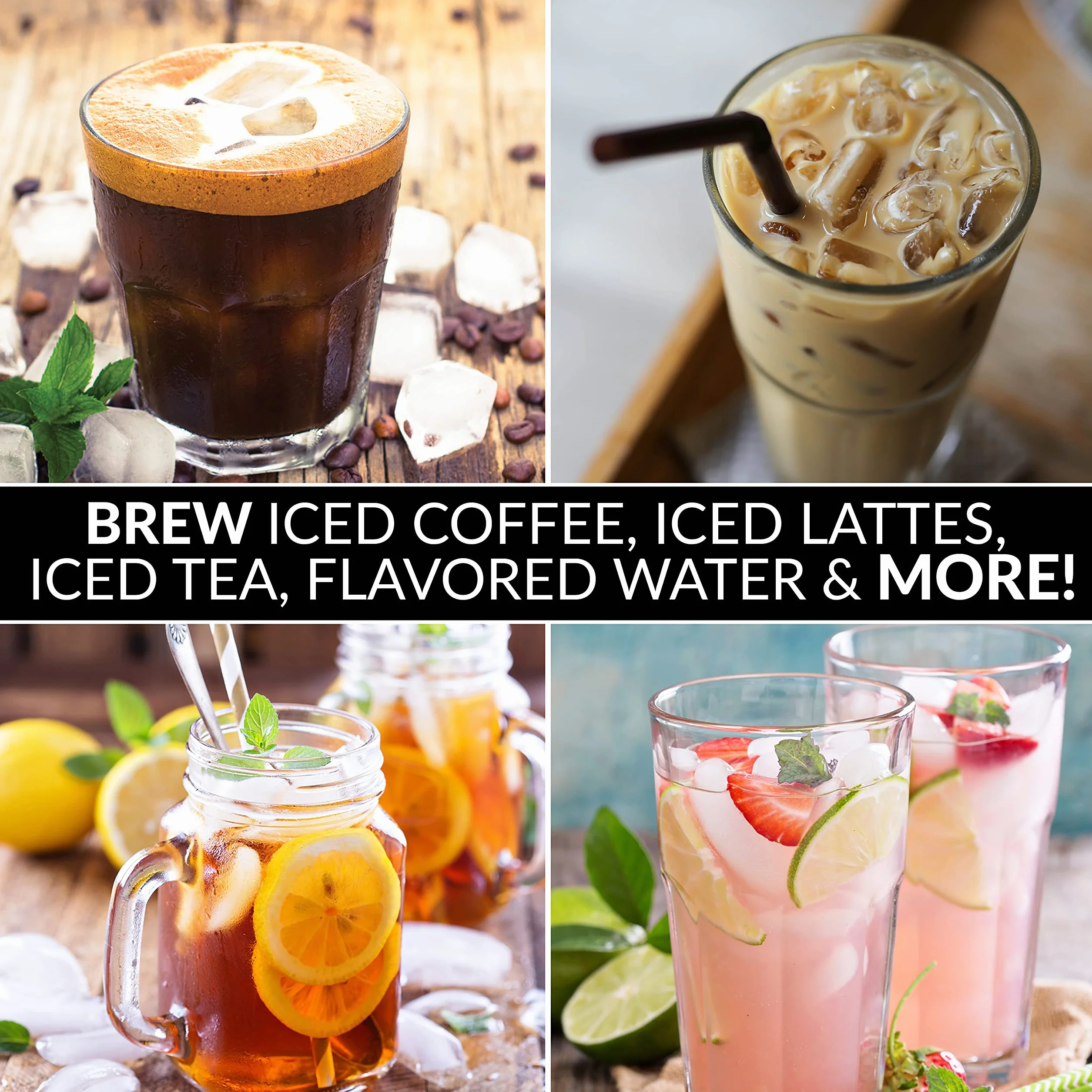 Nostalgia 3-Quart Iced Coffee & Tea Brewing System With Double-Insulated Pitcher, Strength Selector & Infuser Chamber, Also Perfect For Lattes, Lemonade, Flavored Water, Black