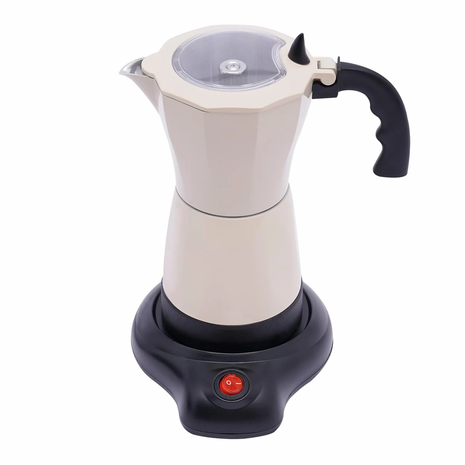 Cafetera eléctrica italiana 6 tazas espresso 10,2 x 19,5 cm blanco arroz