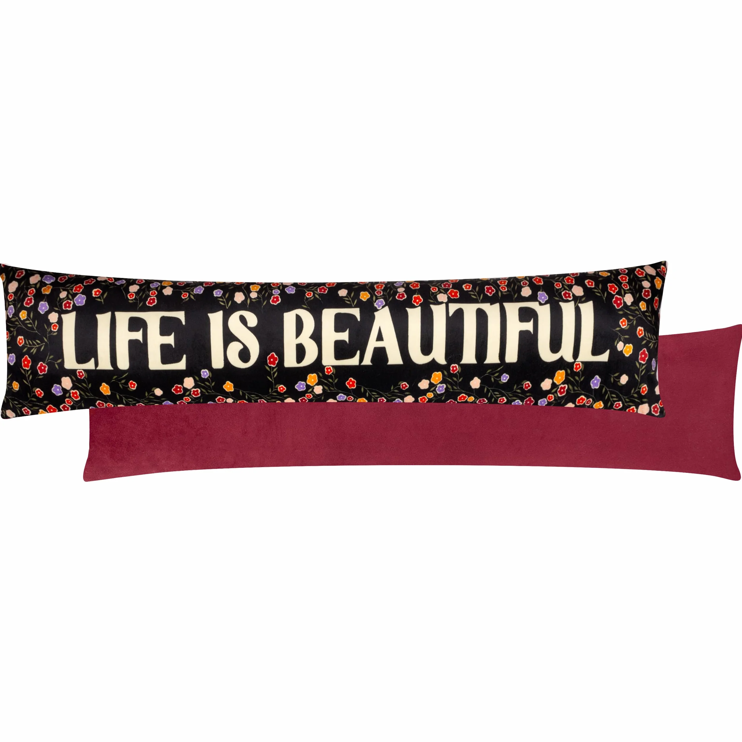 Furn La Vida Life Is Beautiful Funda Burlete de Terciopelo - Multicolor - 20x92cm