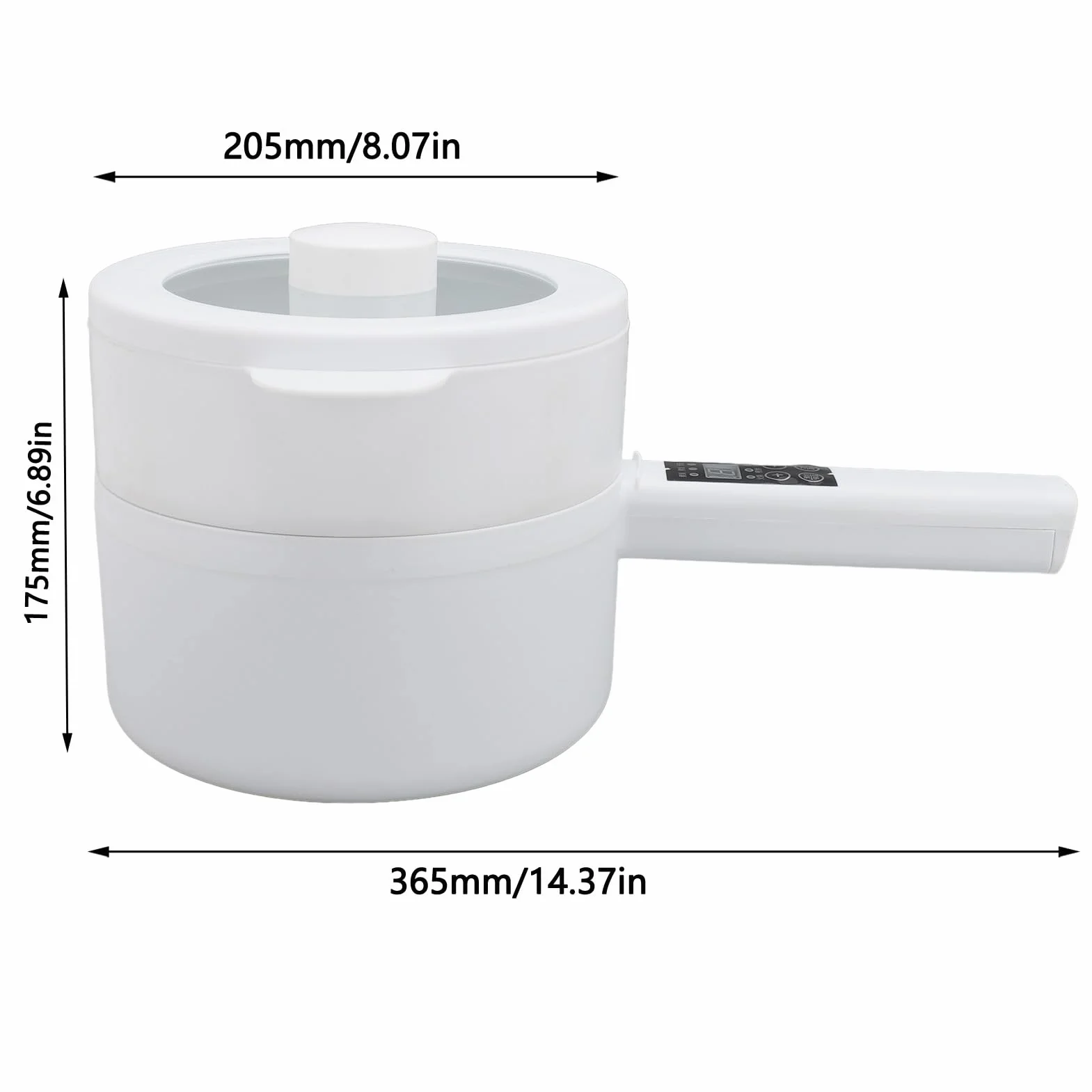 Olla Caliente Eléctrica 600W 1.8L Multifunción No Pegajoso Mango Largo Portátil