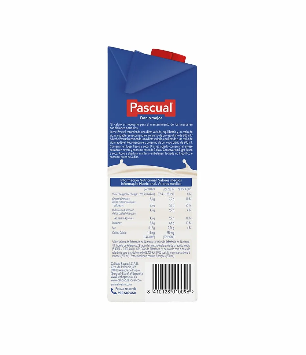 Leche Pascual Leche Entera Bienestar Animal Pack 6 x 1L