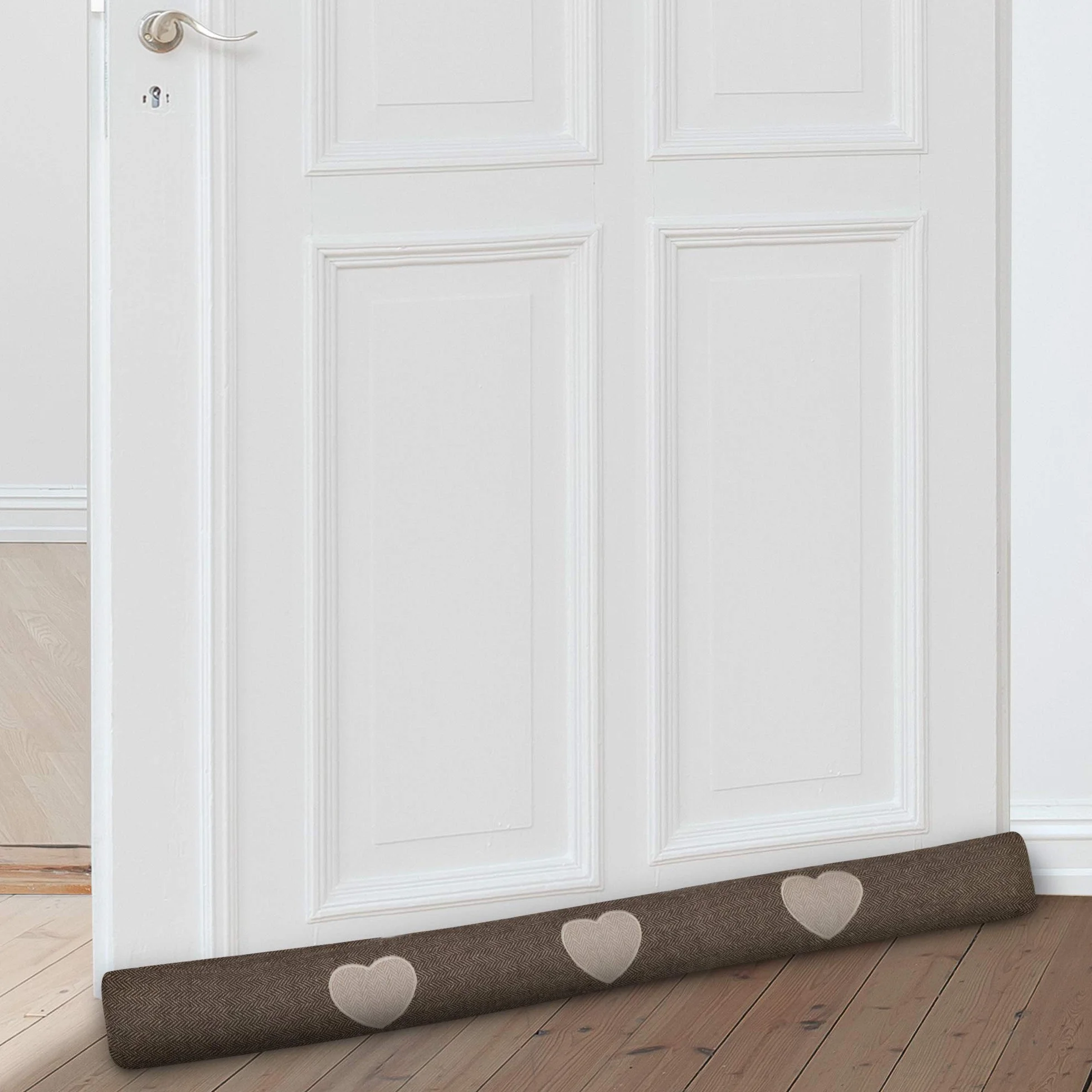 Burlete Puerta 90 cm Marrón Cortavientos Aislante Cojín Protección Frío Corrientes Aire 1 Kilo Decorativo