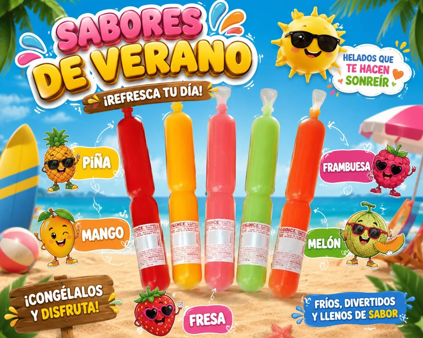 Yogo Ice Golosinas Líquida Polo Refrescante - 96 Unidades Sin Gluten