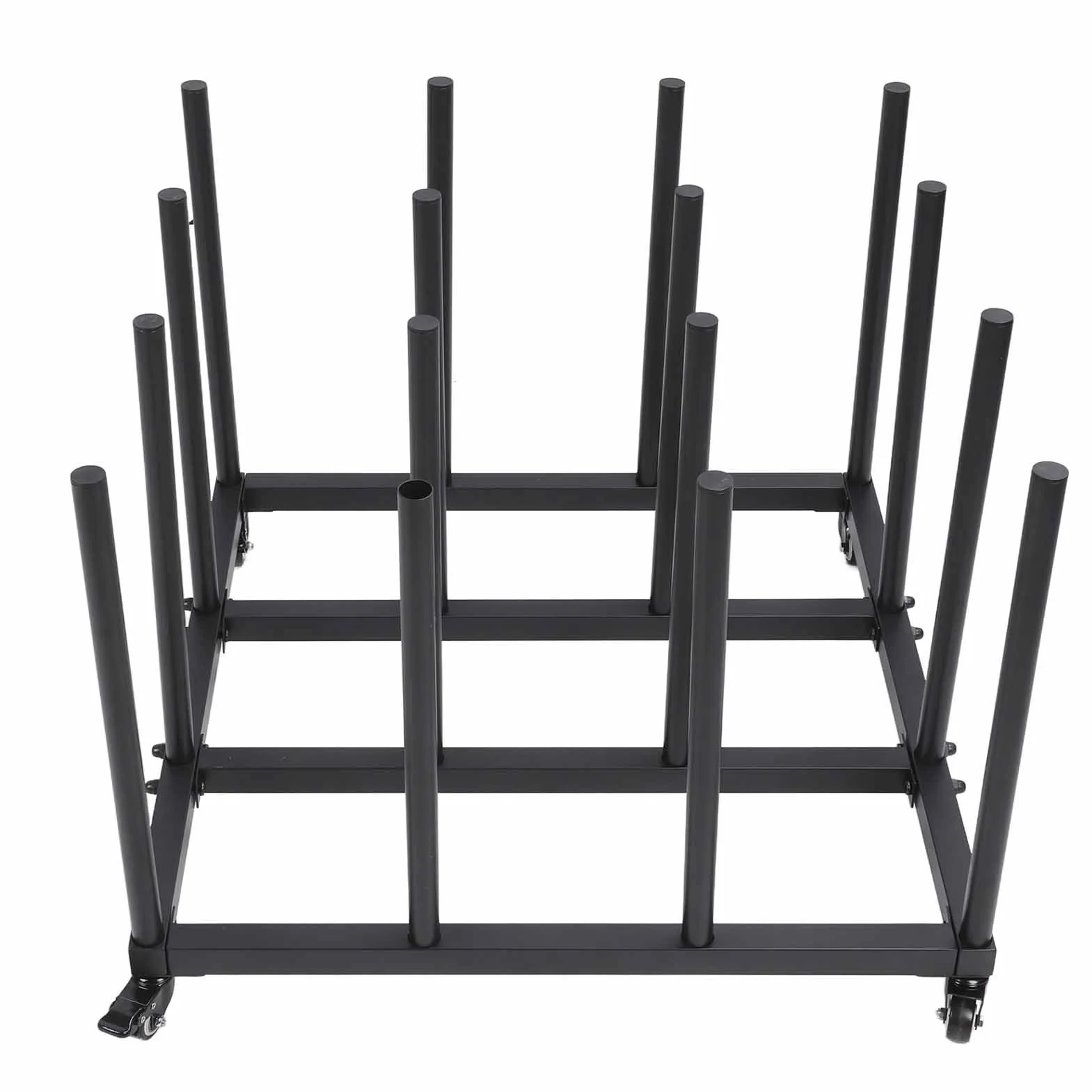 Eacam Carro de Almacenamiento de Vinilo, Estante de Medios Resistente para 16 Rollos con Capacidad de 1200 Lb, Soporte Móvil para Planos, Construcción de Tubo de Acero, para Oficina,