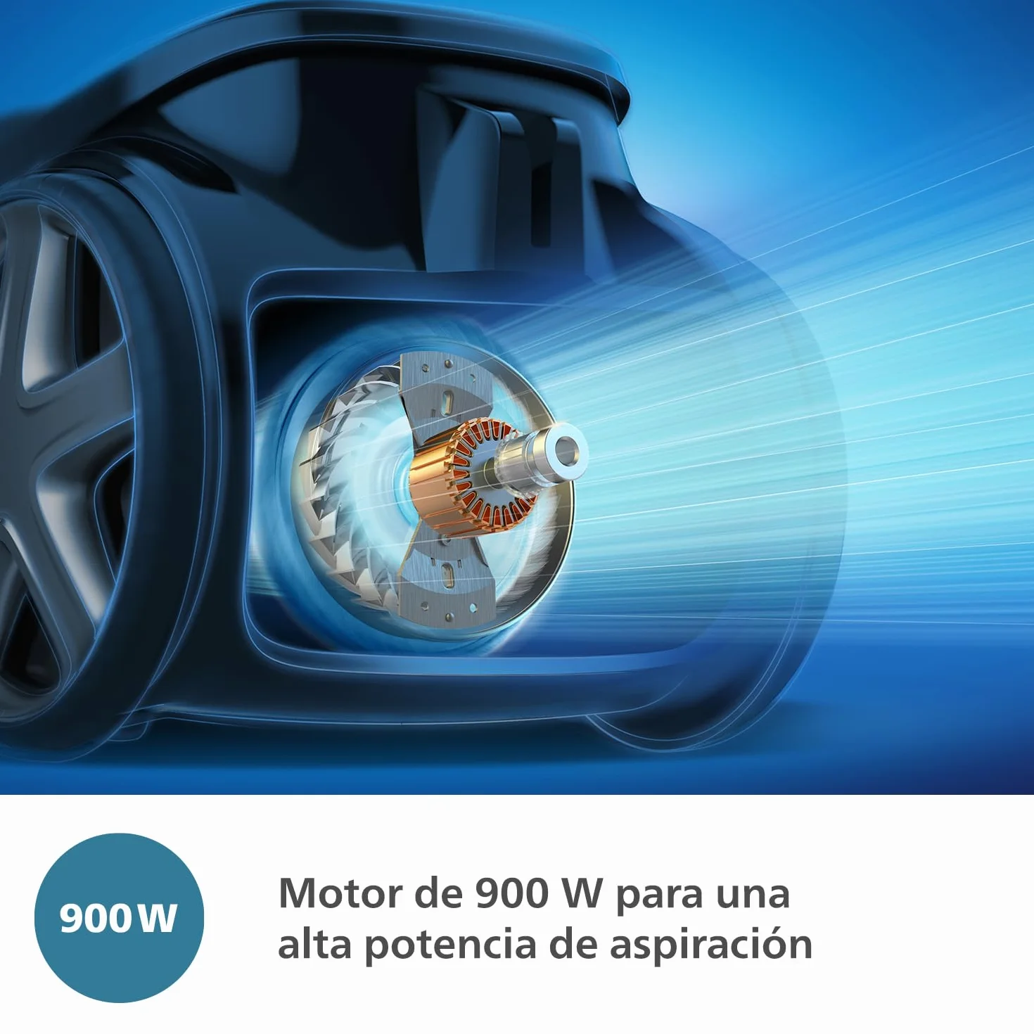 Philips Serie 8000 Aspiradora con Bolsa Performer LED - Motor de 900 W, Boquilla TriActive+ LED, HEPA, 12 m, Bolsas de Larga duración, Negro Intenso (XD8122/10)