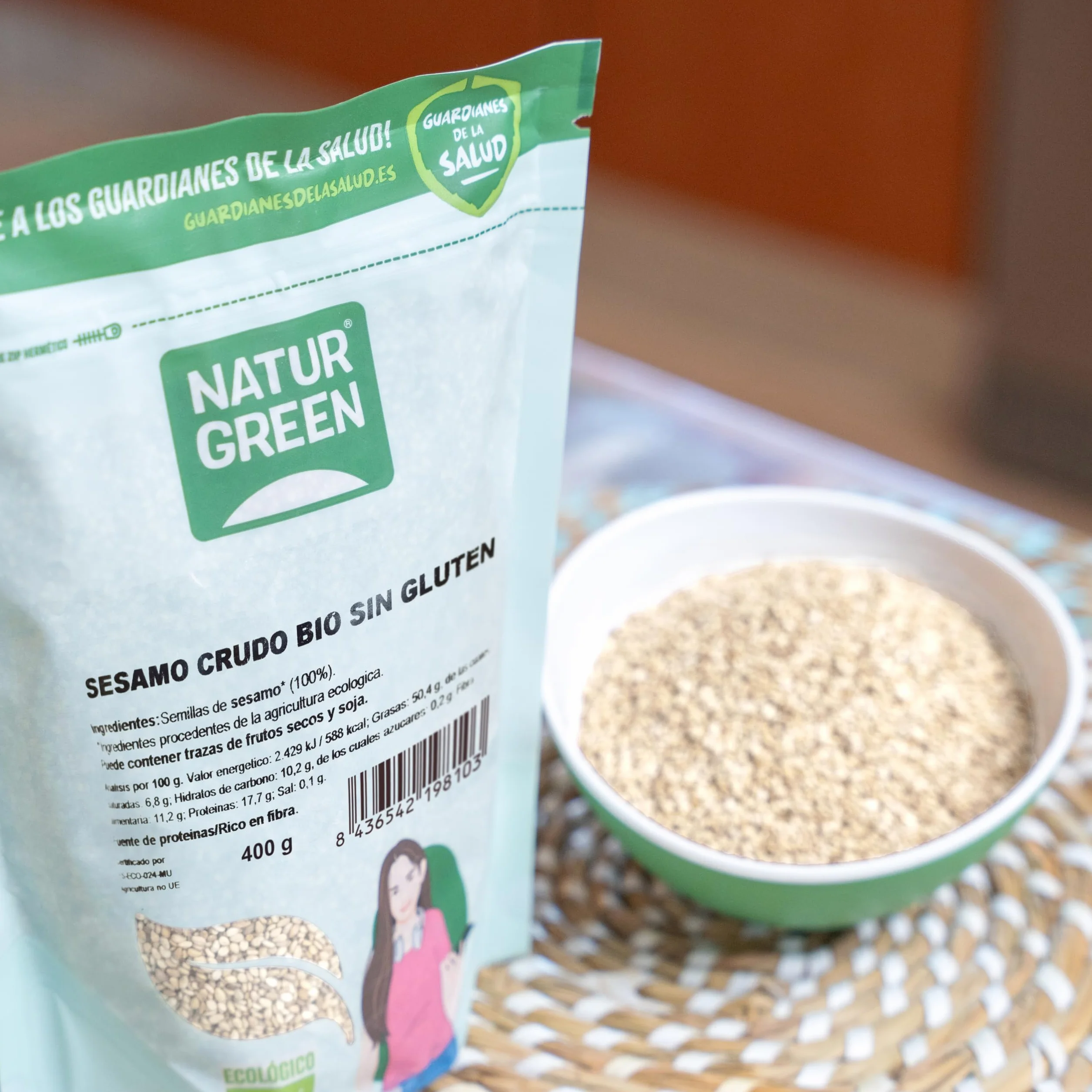 Semillas de Sésamo Crudo Bio NaturGreen 400 g Sin Gluten Ecológicas