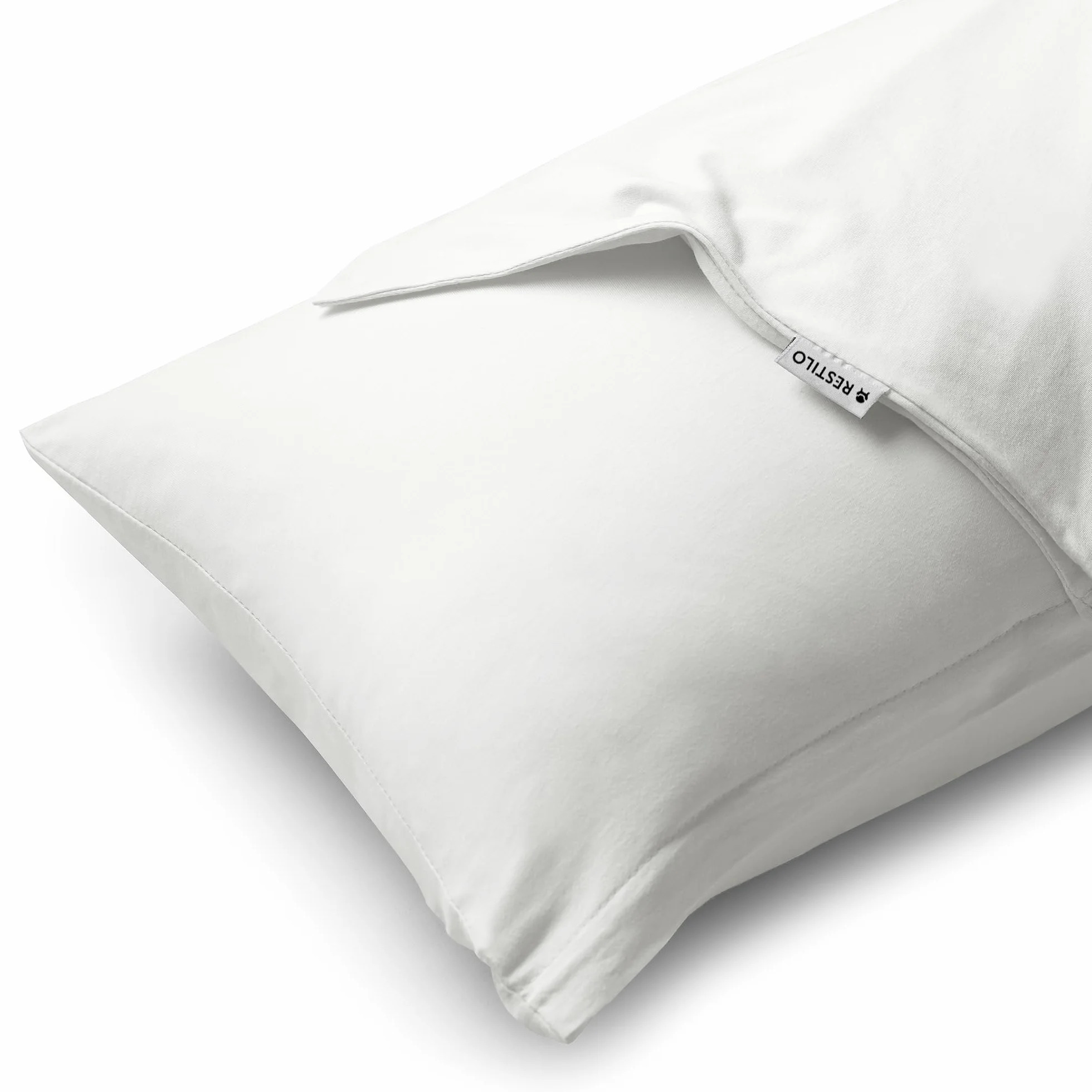 DecoKing Funda de Almohada Jersey 100% Algodón Peinado 50x60 cm Cremallera Blanco Juego de 2